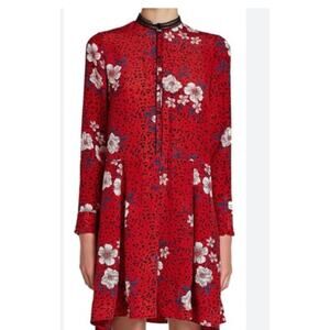 Zadig And Voltaire Red Silk Dress Med